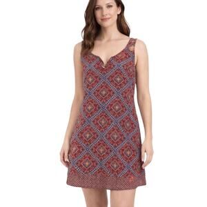 Dina Be x Francesca’s Boho Geometric Sleeveless Mini  Shift Dress Size Small